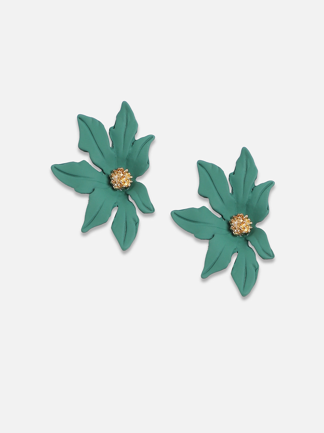 Set Of 2 Gold-Plated Contemporary Drop Earrings
