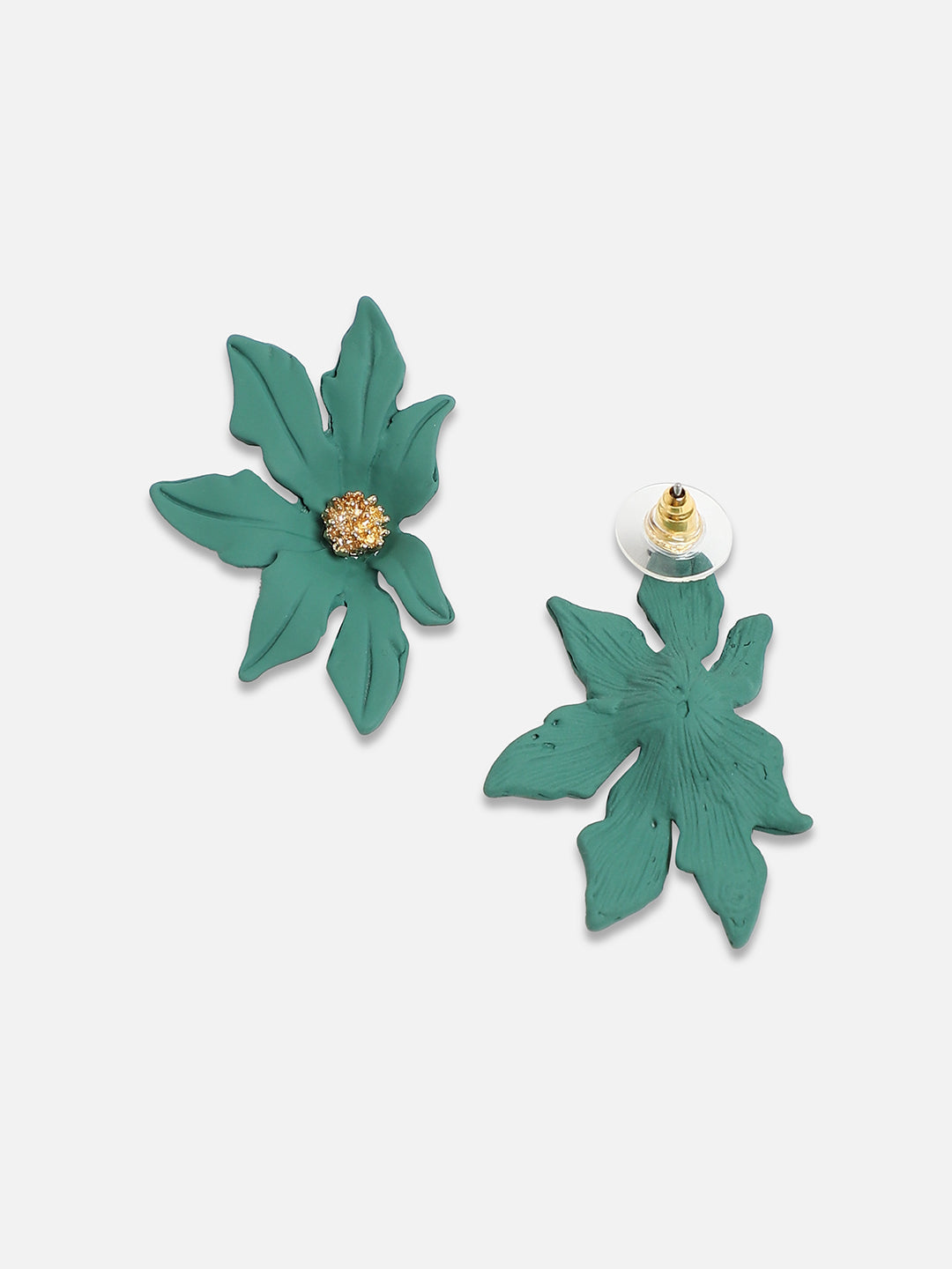 Set Of 2 Gold-Plated Contemporary Drop Earrings