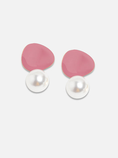 Set Of 2 Gold-Plated Contemporary Drop Earrings