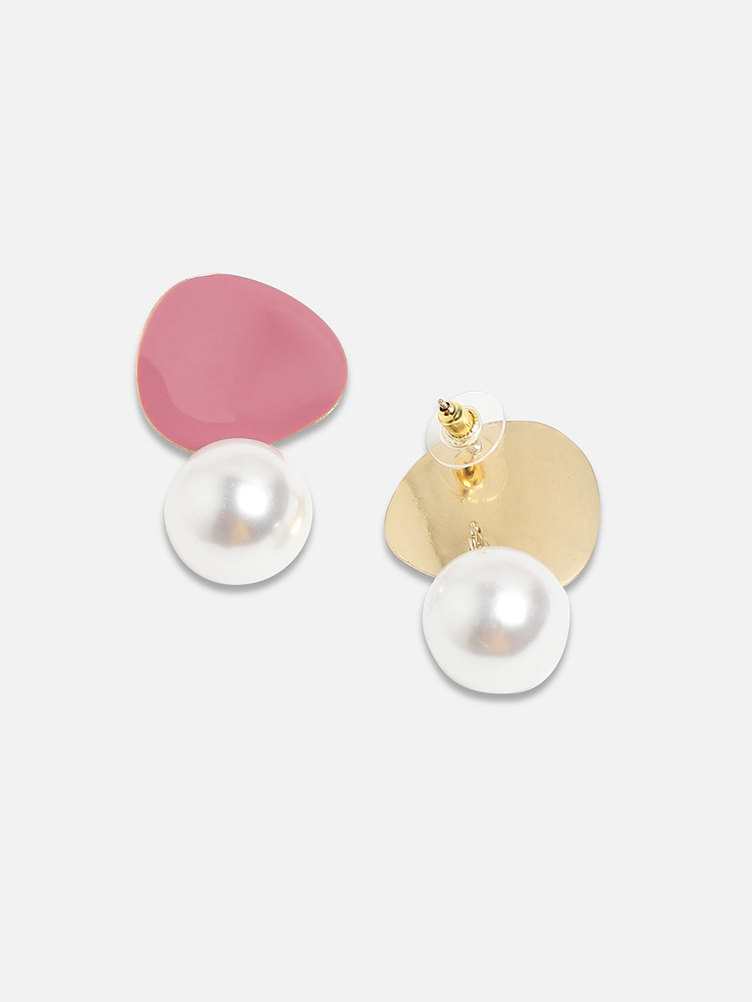 Set Of 2 Gold-Plated Contemporary Drop Earrings
