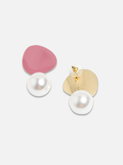 Set Of 2 Gold-Plated Contemporary Drop Earrings