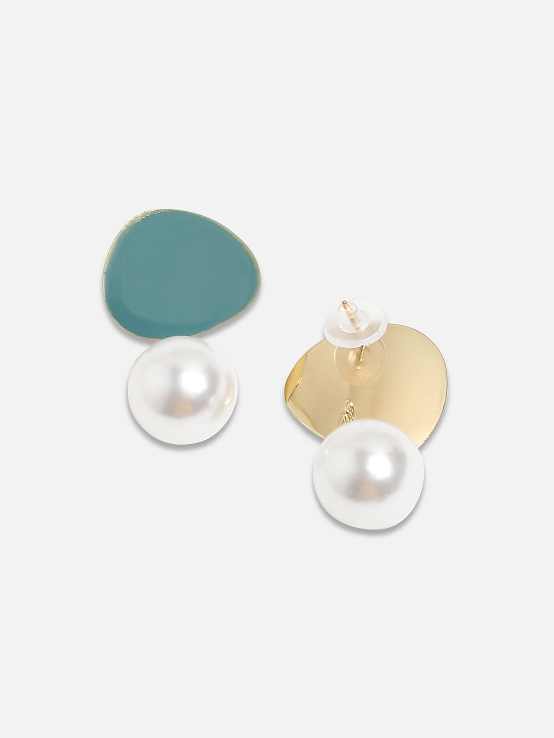 Set Of 2 Gold-Plated Contemporary Drop Earrings