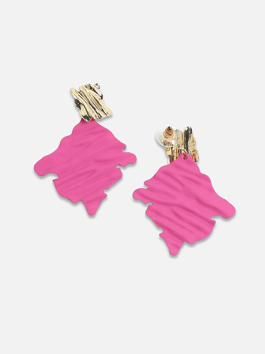 Set of 2 Gold Plated Contemporary Drop Earrings