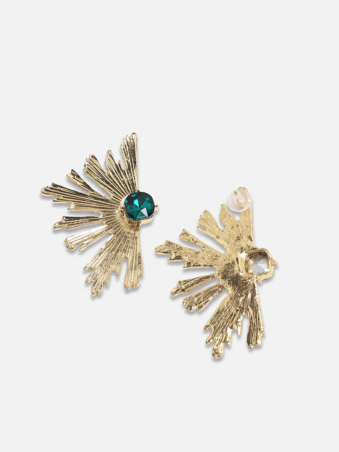 Set Of 2 Gold Plated Contemporary Drop Earrings
