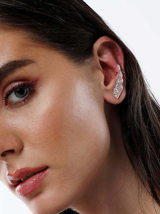 The Bling Wing Cuff Earrings - Rose Gold-SOHIER6029