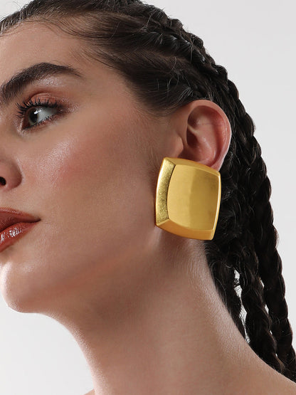The Slab Drop Earrings - Antique Gold-SOHIER6129