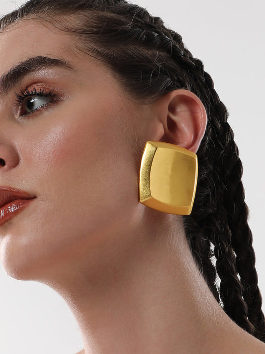 The Slab Drop Earrings - Antique Gold-SOHIER6129