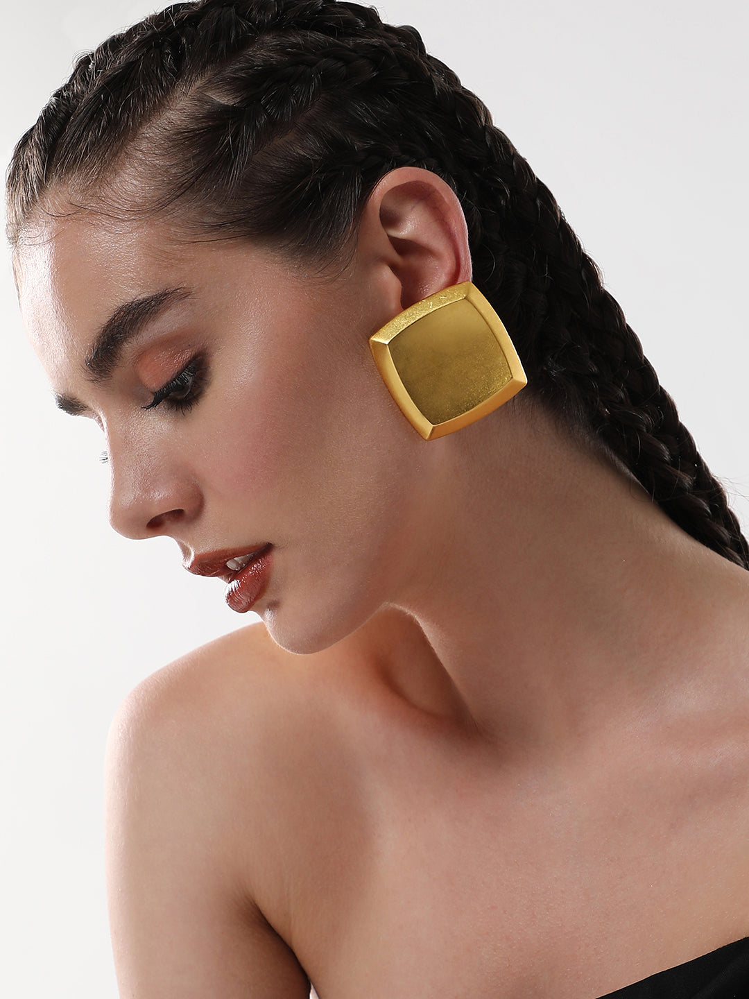 The Slab Drop Earrings - Antique Gold-SOHIER6129