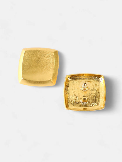 The Slab Drop Earrings - Antique Gold-SOHIER6129