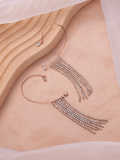 The Cristal Cuff Earrings - Crystal Silver-SOHIER6130