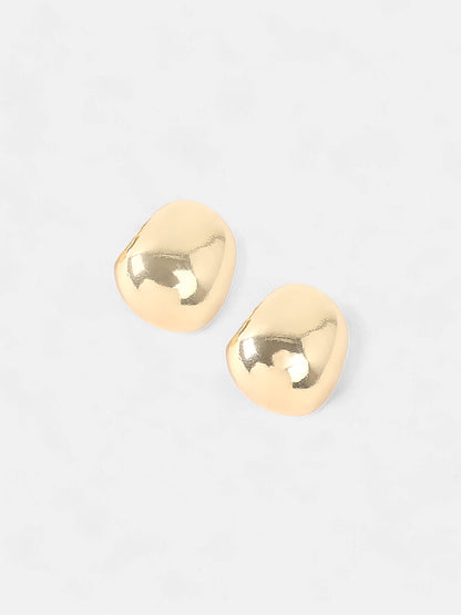 The Small Semi-Chunky Hoop Earrings - Champayne Gold-SOHIER6131