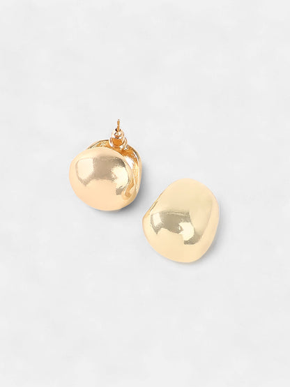 The Small Semi-Chunky Hoop Earrings - Champayne Gold-SOHIER6131