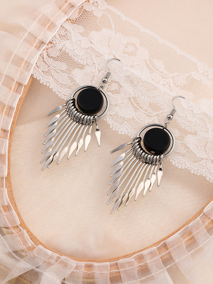 The Lancia Drop Earrings - Onyx Black-SOHIER6144