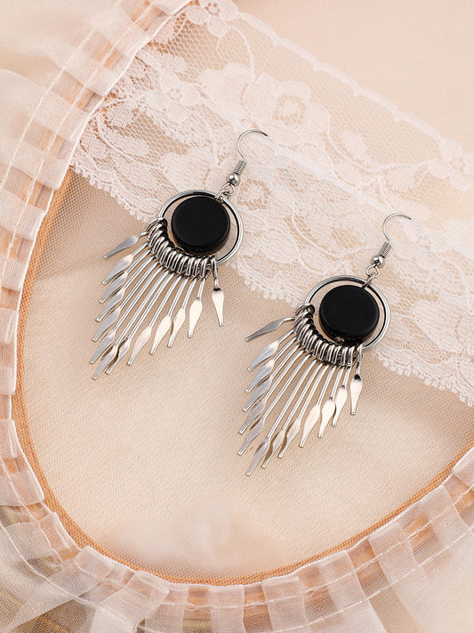 The Lancia Drop Earrings - Onyx Black-SOHIER6144