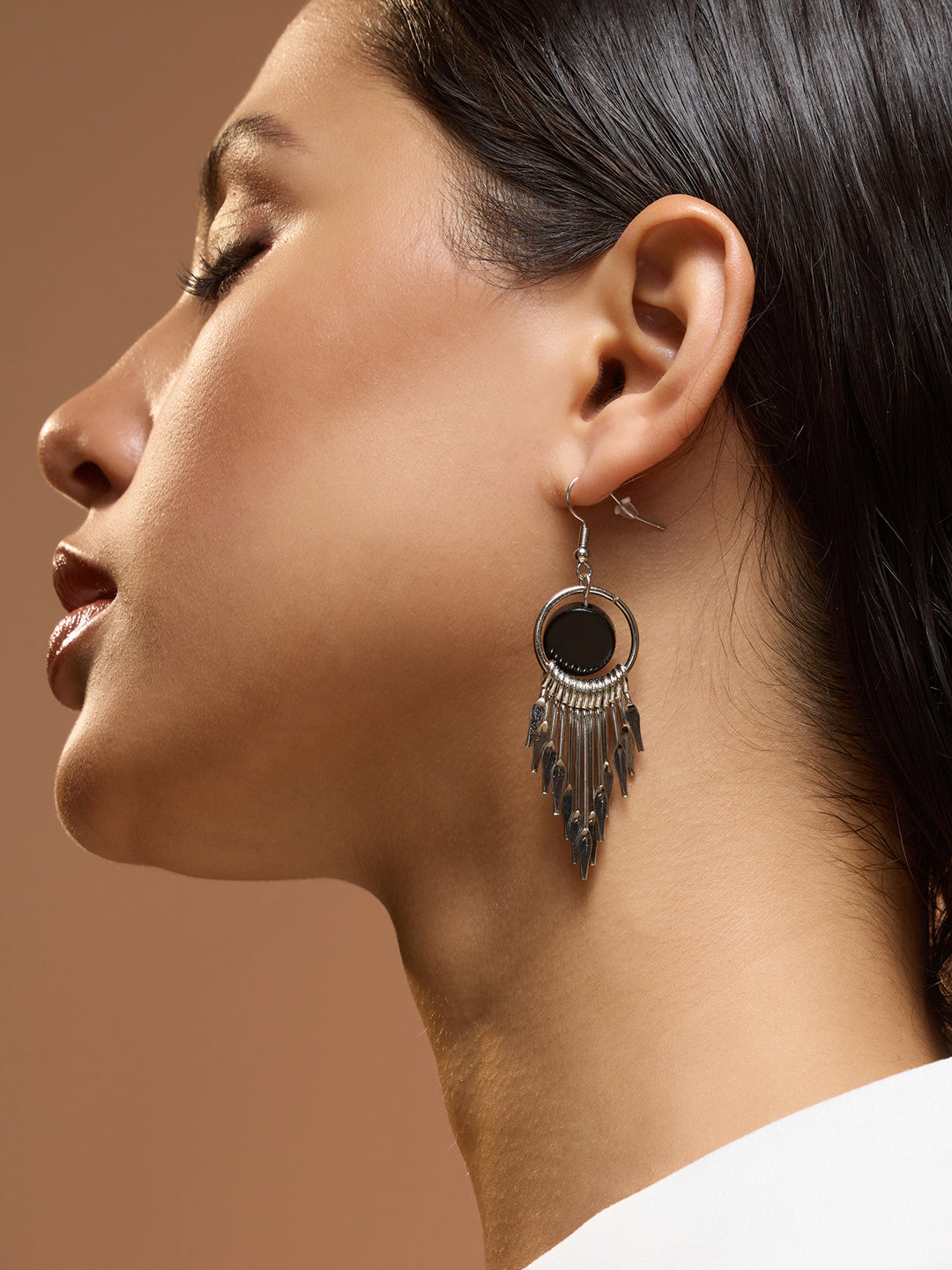 The Lancia Drop Earrings - Onyx Black-SOHIER6144