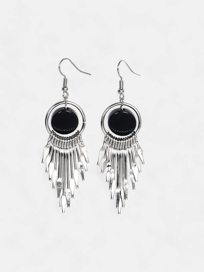 The Lancia Drop Earrings - Onyx Black-SOHIER6144