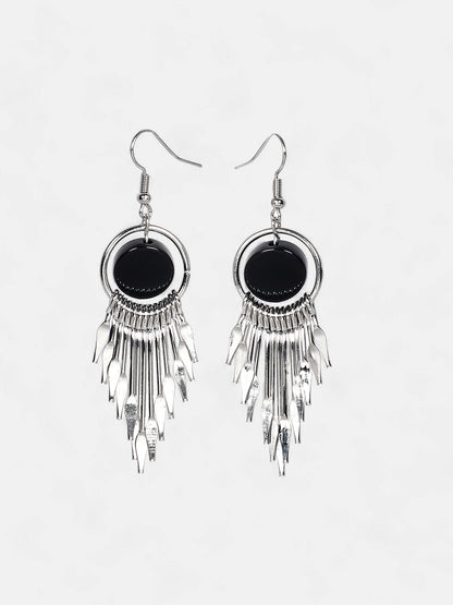 The Lancia Drop Earrings - Onyx Black-SOHIER6144