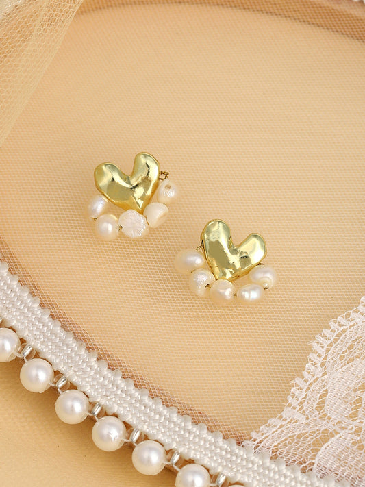 The Tropez's Coeur Stud Earrings - California Gold-SOHIER6145
