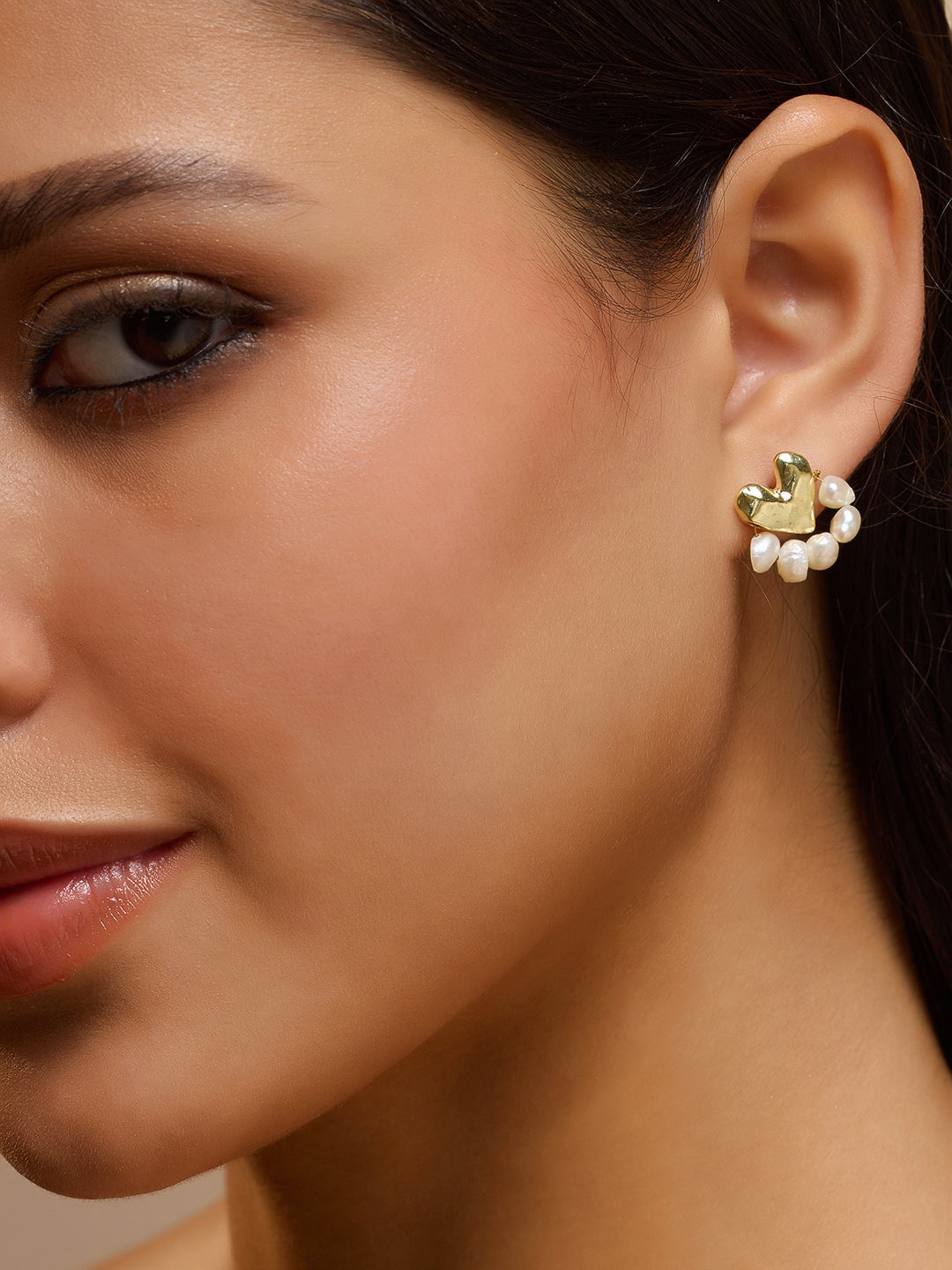 The Tropez's Coeur Stud Earrings - California Gold-SOHIER6145