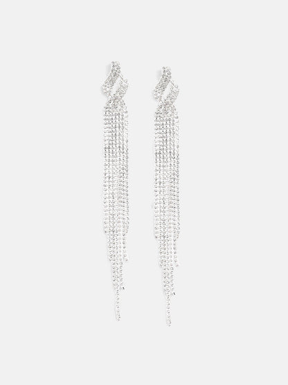 The Adrienne Drop Earrings - Crystal Silver-SOHIER6146