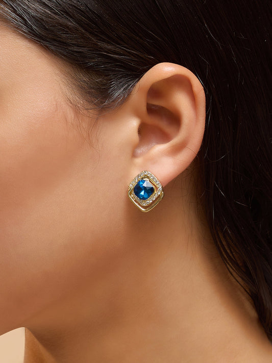 The Midnight Loop Stud Earrings - Sapphire Blue-SOHIER6147