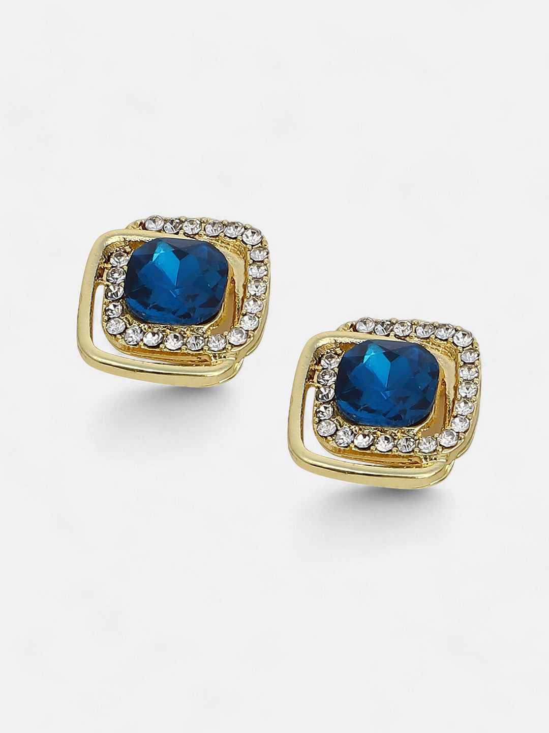 The Midnight Loop Stud Earrings - Sapphire Blue-SOHIER6147