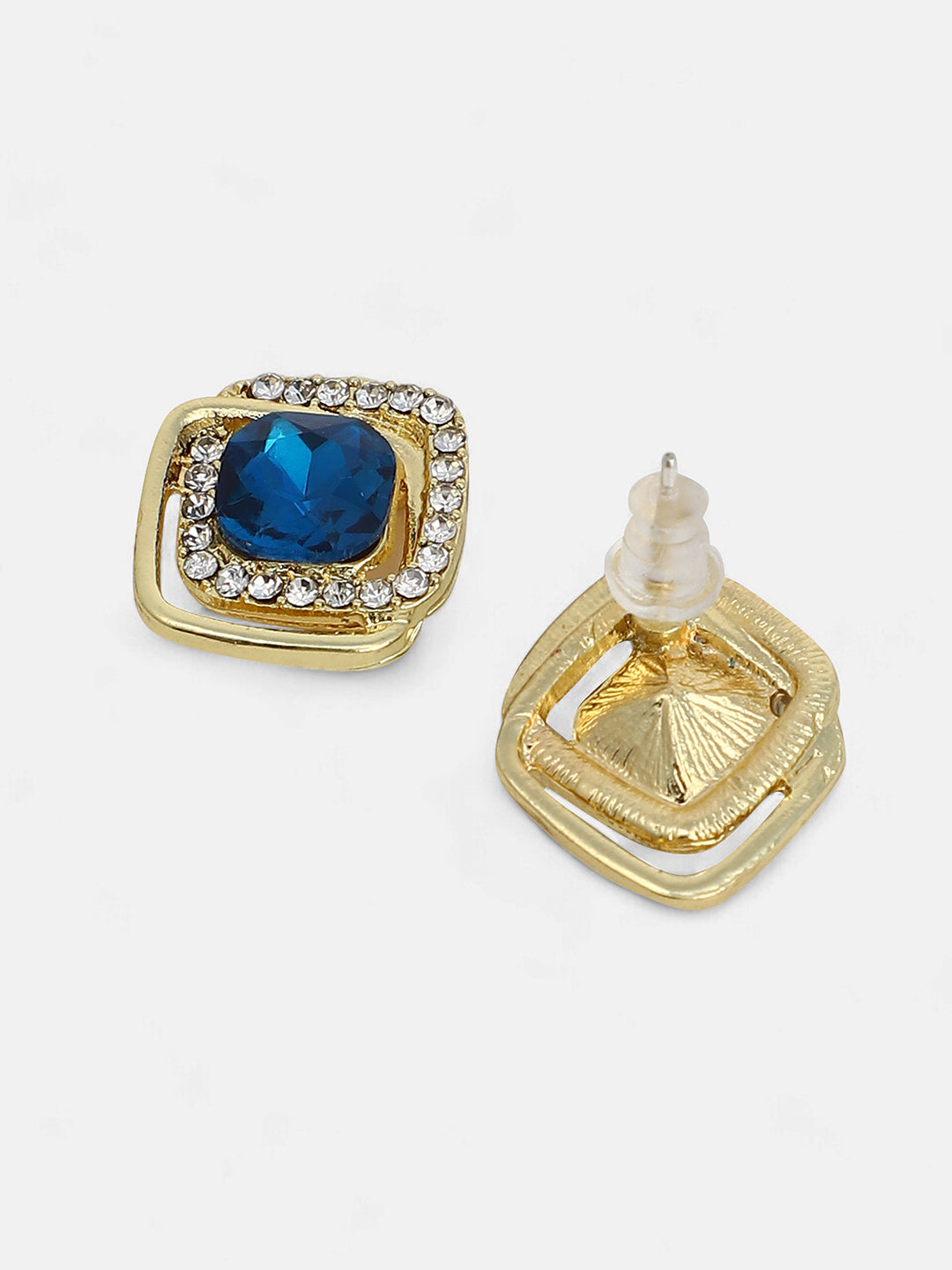 The Midnight Loop Stud Earrings - Sapphire Blue-SOHIER6147
