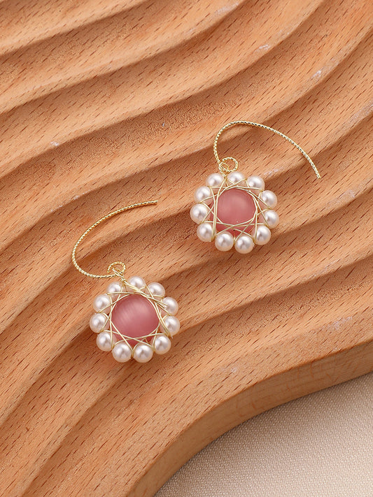 The Ira Drop Earrings - Blush Pink-SOHIER6148