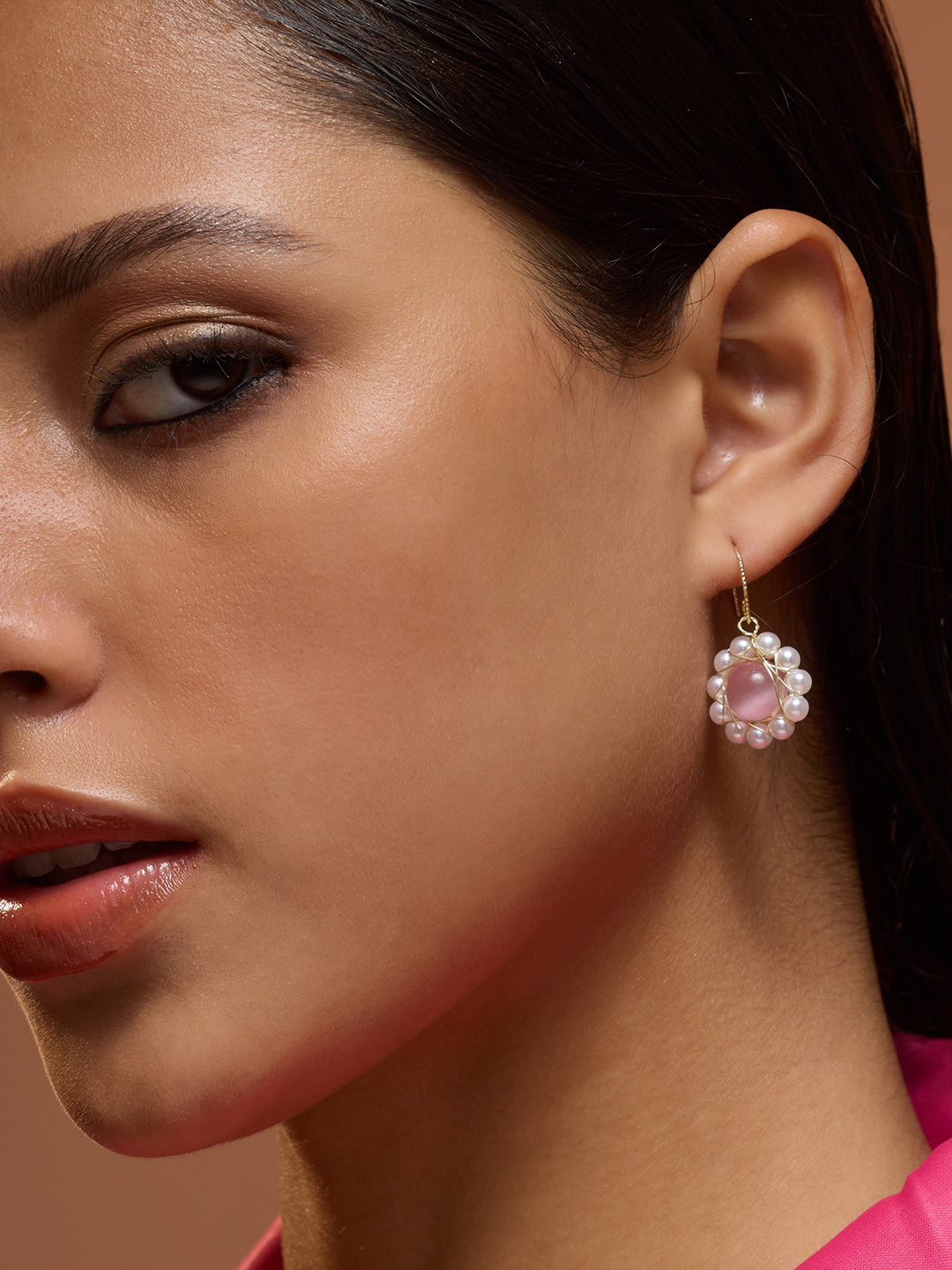 The Ira Drop Earrings - Blush Pink-SOHIER6148