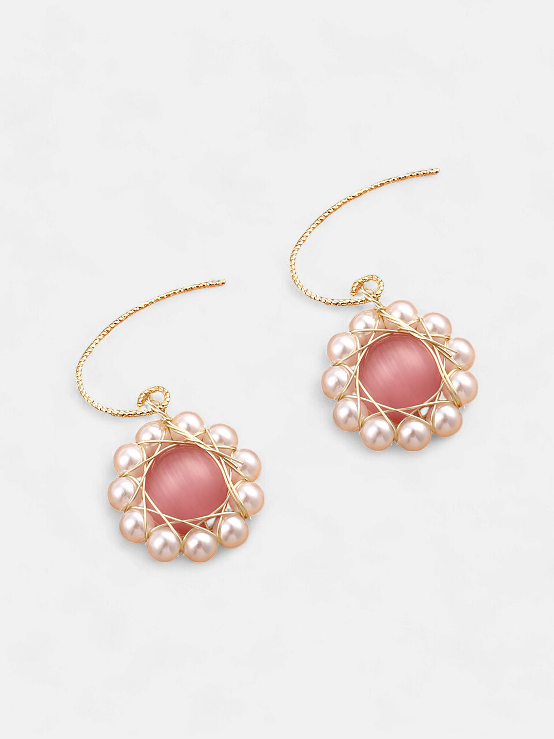 The Ira Drop Earrings - Blush Pink-SOHIER6148