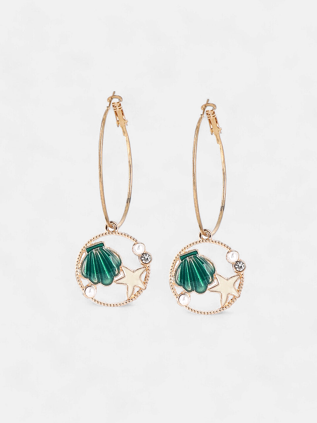 The Under-The-Sea Hoop Earrings - Emerald Green-SOHIER6149