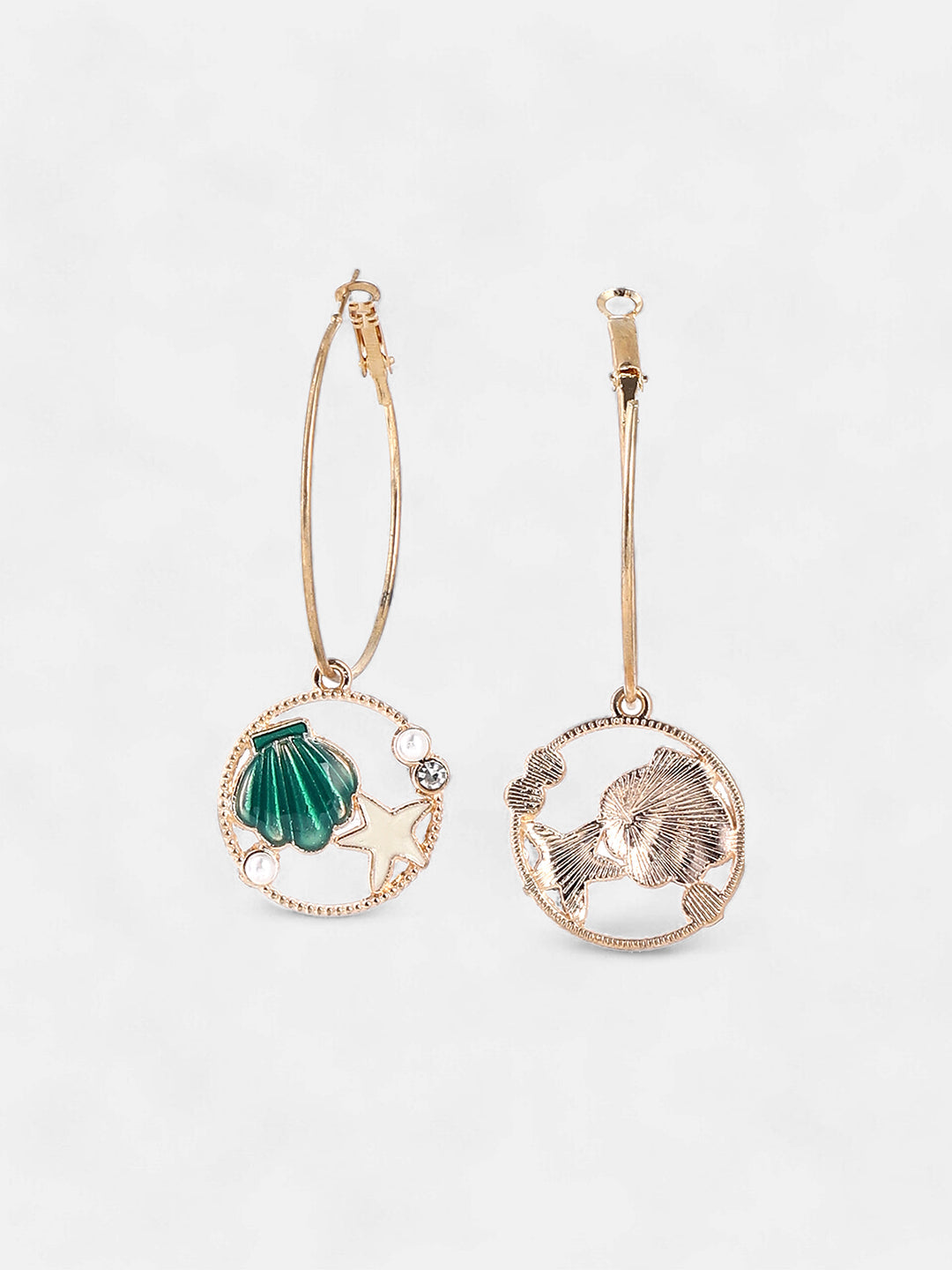 The Under-The-Sea Hoop Earrings - Emerald Green-SOHIER6149