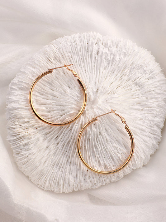 The Medium Minimal Hoop Earrings - California Gold-SOHIER6150
