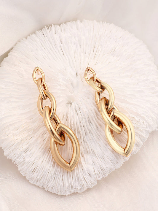 The Marquise Link Drop Earrings - California Gold-SOHIER6151