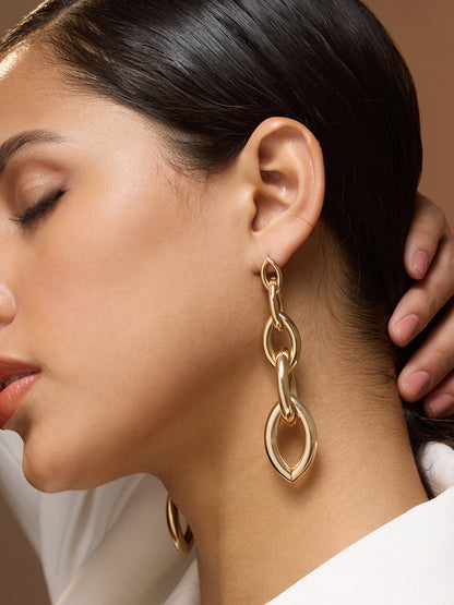 The Marquise Link Drop Earrings - California Gold-SOHIER6151