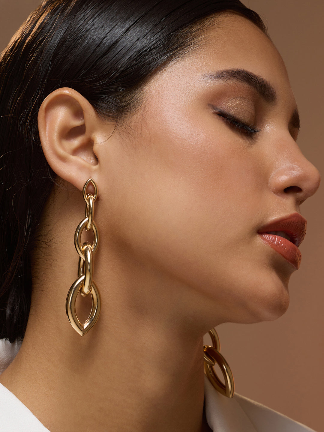 The Marquise Link Drop Earrings - California Gold-SOHIER6151