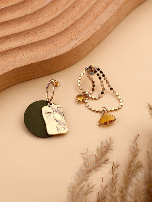 The Masque Drop Earrings - Army Green-SOHIER6152