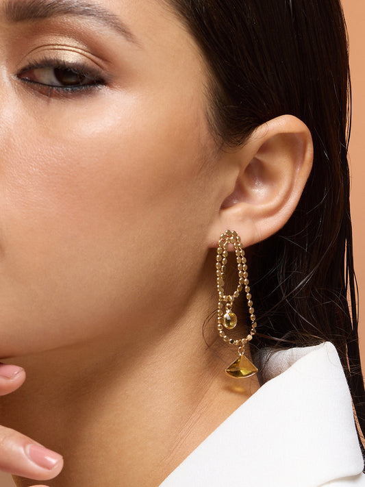 The Masque Drop Earrings - Army Green-SOHIER6152