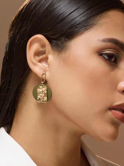The Masque Drop Earrings - Army Green-SOHIER6152