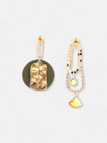 The Masque Drop Earrings - Army Green-SOHIER6152
