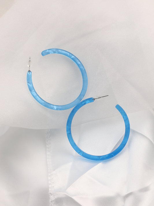 The Paradiso Hoop Earrings - Azure Blue-SOHIER6153