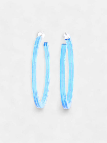 The Paradiso Hoop Earrings - Azure Blue-SOHIER6153
