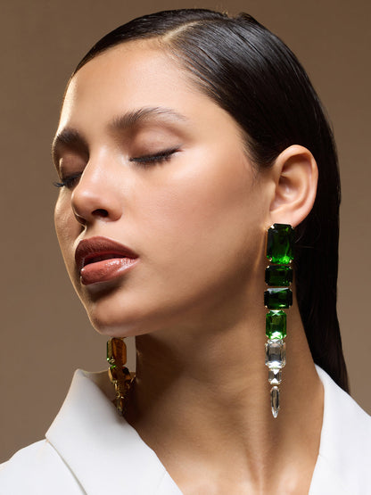 The Forêt Drop Earrings - Emerald Green-SOHIER6156