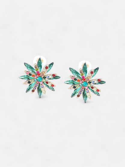 The Chicory Stud Earrings - Emerald Green-SOHIER6157