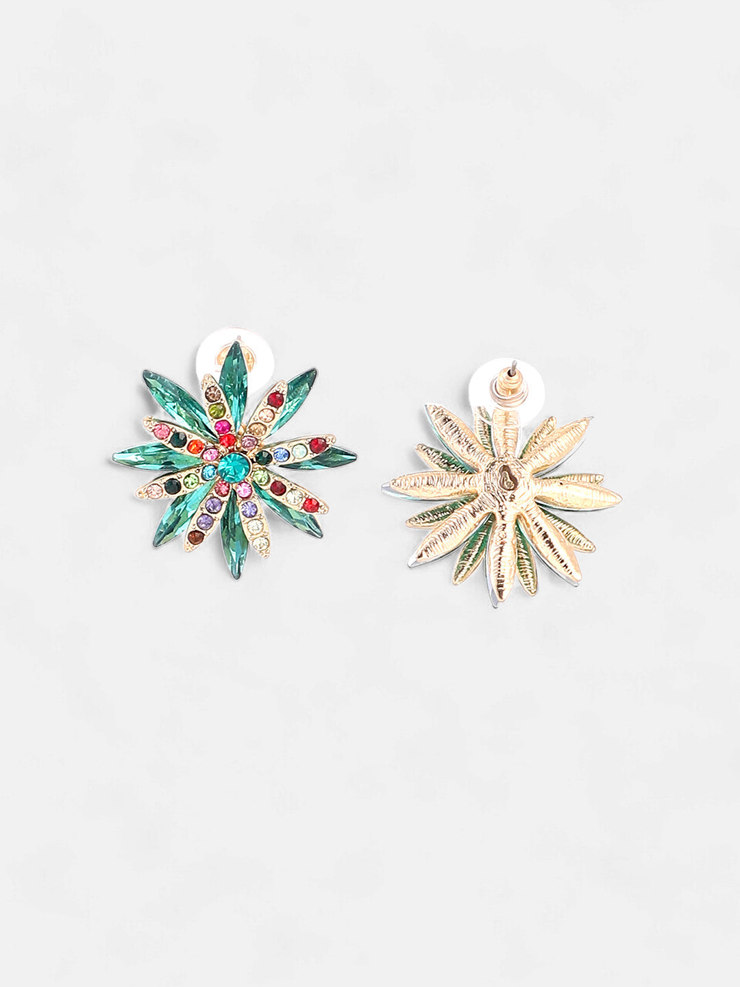 The Chicory Stud Earrings - Emerald Green-SOHIER6157
