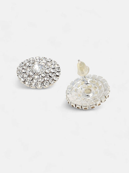 The Small Crystalized Stud Earrings - Crystal Silver-SOHIER6158