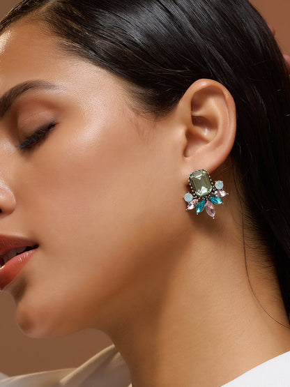 The Gala Drop Earrings - Emerald Green-SOHIER6160