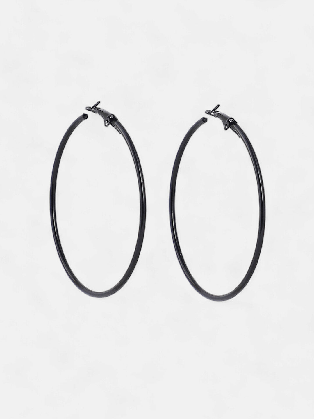 The Large Minimal Hoop Earrings - Onyx Black-SOHIER6161
