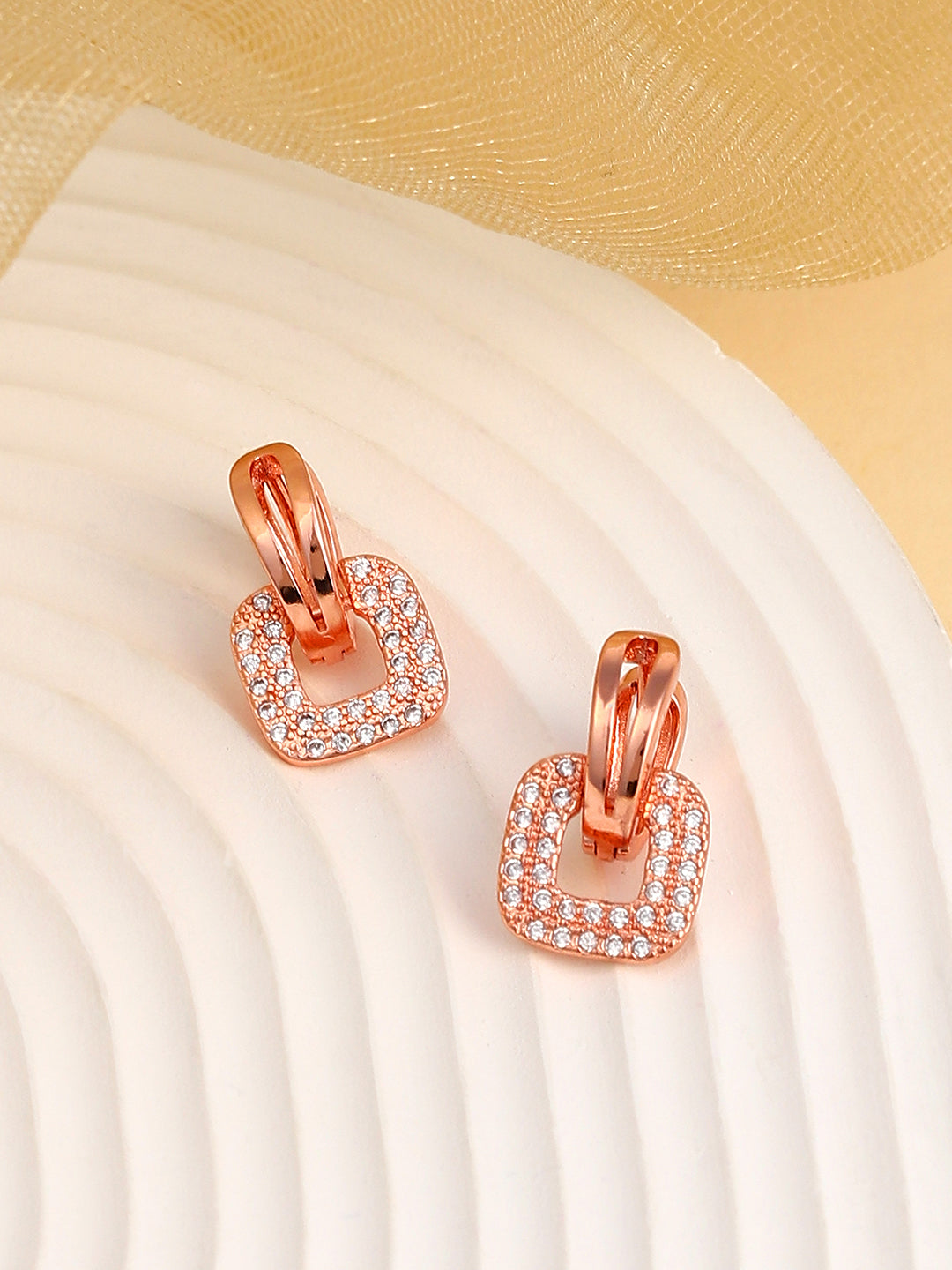 The Charm Huggie Hoop Earrings - Rose Gold-SOHIER6162