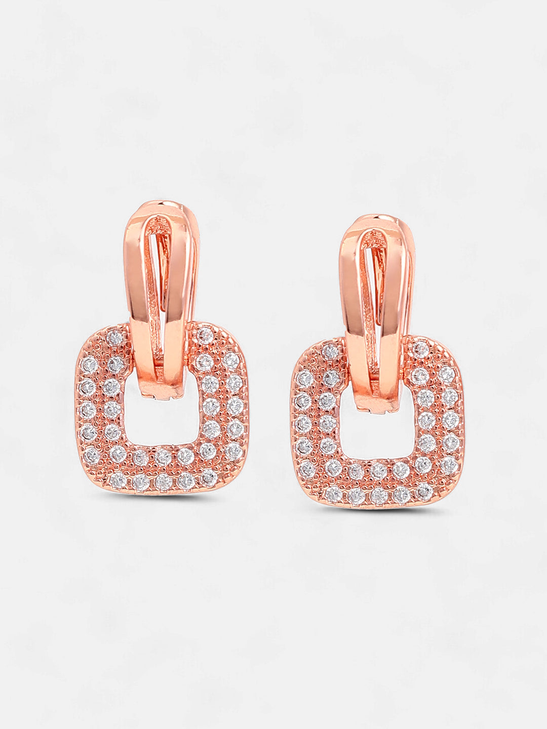 The Charm Huggie Hoop Earrings - Rose Gold-SOHIER6162